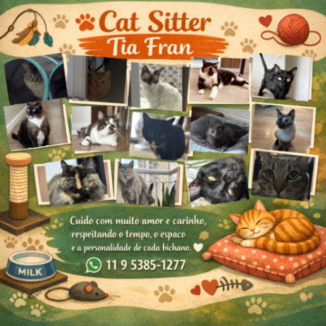Cat Sitter Tia Fran - Cuidados com Pets